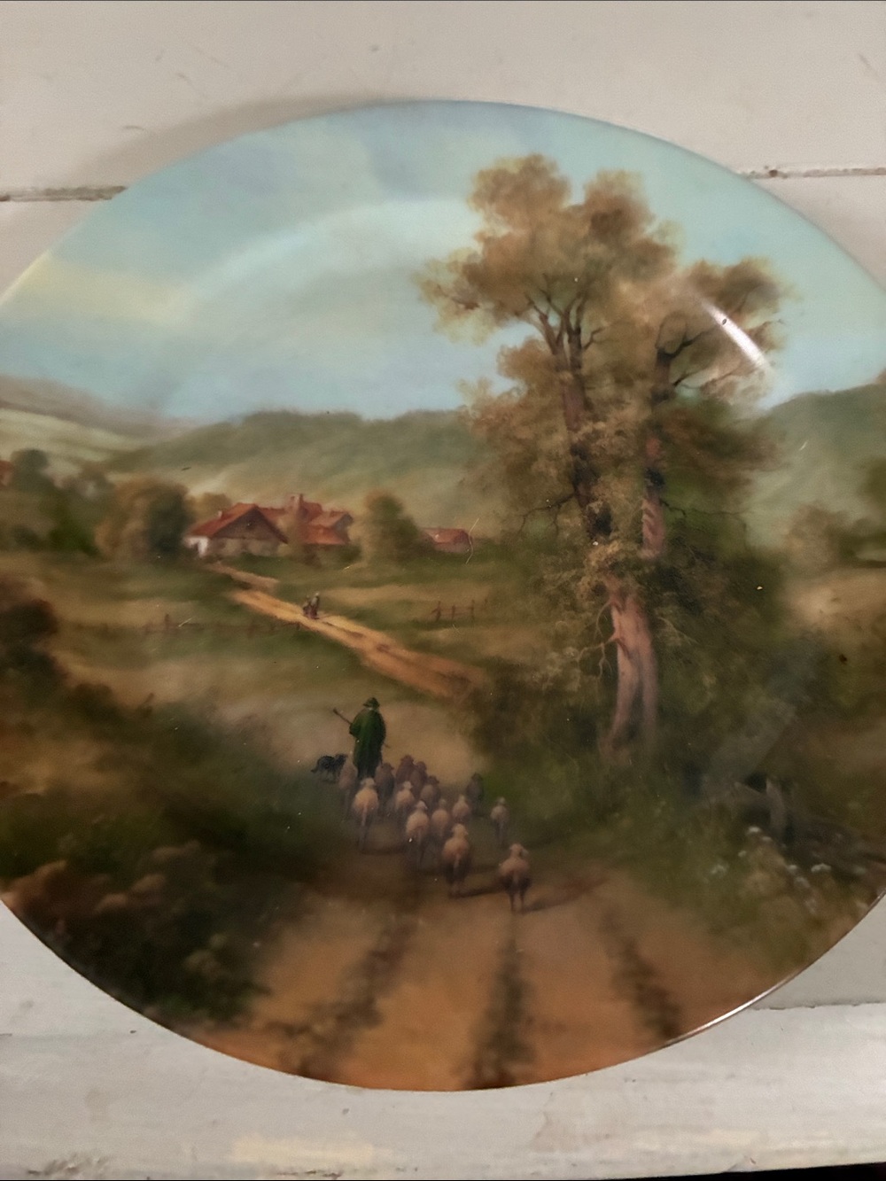 Limoges -France Hand-Painted Scenic Decorative Plate , Pastoral Scene 7.5”